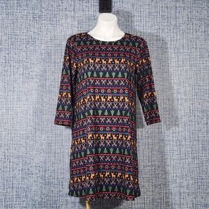 Colorful Geometric Long Sleeve Dress